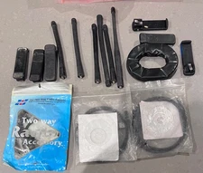 Lot of Radio Walkie Talkie Accessories Cables Antennas Clips