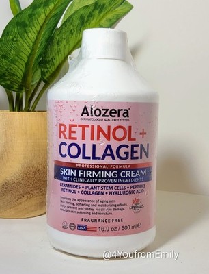 Alozera Retinol + Collagen Skin Firming Face & Body Cream Lotion, 16.9 fl oz