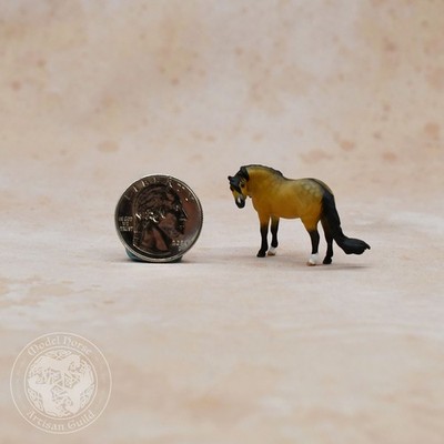 Sooty Buckskin ''Fohn'' Pony Gelding - 3D Printed - 1:40 Bantam Scale