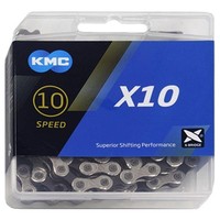 Kmc Fahrrad Kette X10 10-Fach 114 Glieder Grau 1/2 X 11/128 Grau Haltbar Chain