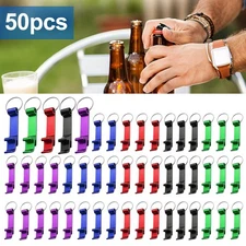 50PCS Portable Keychain Bottle Openers, Aluminum Beer & Soda Twister for party