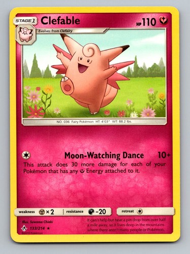 Clefable 133/214 Rare Unbroken Bonds Pokemon Lightly Played