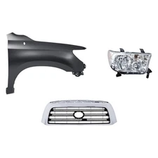 For Toyota Tundra 07-09 3-Piece Kit (Passenger Side Headlight, Grille, Front