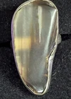 Vintage Sterling 925 Silver & Banded Agate Slice Ring Size 7.5