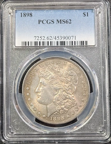 1898 Morgan Dollar $1 PCGS MS62 BEAUTIFUL TONING Old Glory C&C Daily 1c Auction!