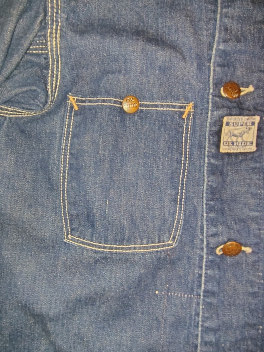 RAREVINTAGE J.C.P SUPER OX HIDE DENIM CHORE COAT 1940s-1950s