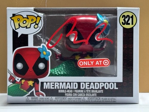 SIGNED Funko Pop! DEADPOOL - MERMAID DEADPOOL #321 COA AUTHENTICATED Free Ship