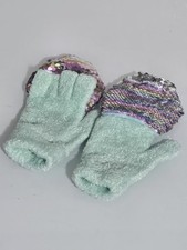 Girls Mermaid Sequin Gloves Super Soft Shimmer Gloves Stretchy Nylon Polyester