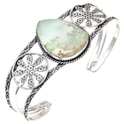 Chrysoprase Gemstone Antique Jewelry Cuff Bracelets 7''Adjustable