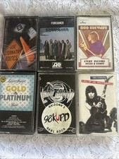 Lot 6 Vintage 80s  90s Rock Cassette Tapes Stewart foreigner Pretenders Skynyrd