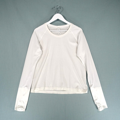 Lululemon Top Damen 12 weiß creme Langarm Swiftly Tech Shirt Training Laufen
