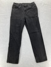 Vintage Lee Jeans Mens 33x32 Straight Leg Black Denim Charcoal Wash 90s Retro