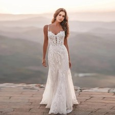 Galactic Customized Mermaid Wedding Dresses for Woman Bridal Straps Appliques