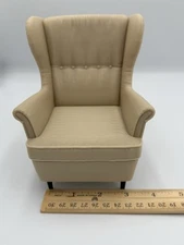 ❤️Handmade 1/6 Scale Chair for Dollhouses 3D Printed Light Brown. Black Legs🤍