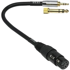 CNCESS CESS-223 Stereo 3.5mm TRS Plug and 6.35mm 1/4-Inch Adapter to 4-Pin XLR