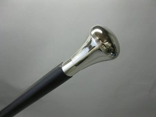 Victorian Handmade Walking Stick Steampunk Silver Brass Head Handle Black Stick