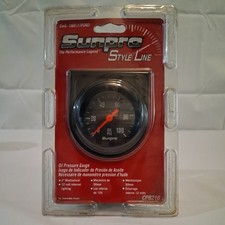 Sunpro 2 Mechanical Oil Pressure Gauge 0-100 Psi Black Black Bezel New Cp8216