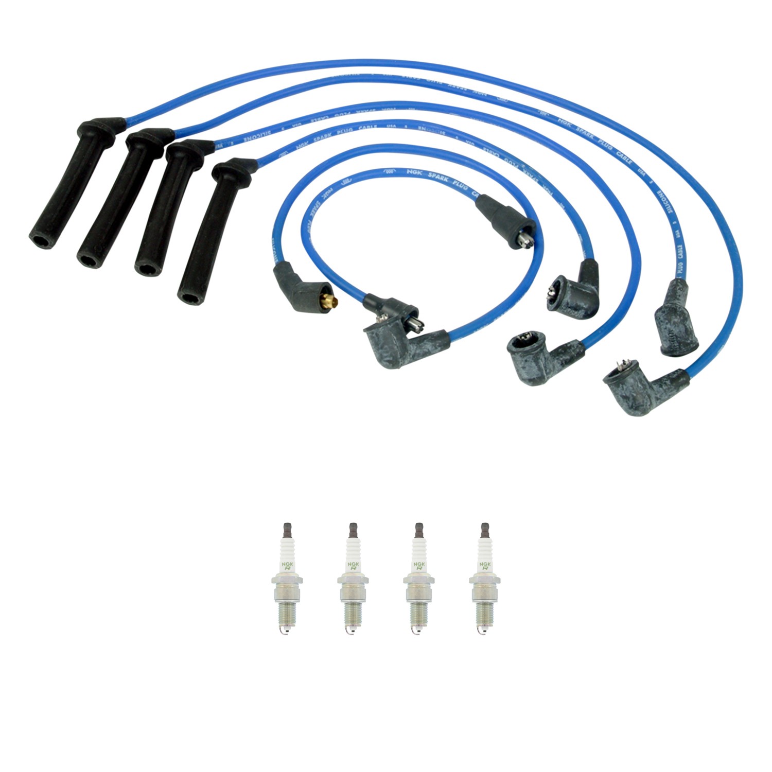 NGK 7mm Wire Set 4 Nickel Spark Plug Kit For Saab 900 2.0L L4 DOHC GAS FI B202l