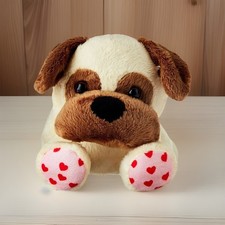 Valentine's Day Small Light Brown Dog Plush, by Way To Celebrate, Pug.