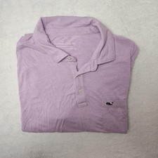 Vineyard Vines Edgartown Polo Shirt Mens Large Purple Solid Pima Cotton Stretch