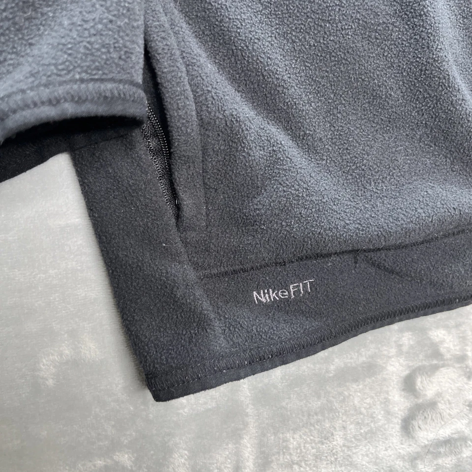 Nike Therma-Fit Hombres Suéter XXL 2XL Negro Polar 1/4 Cremallera Pullover Ropa Activa Foto 3 de 4