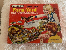 Vintage Victory plywood extra large farm yard puzzle