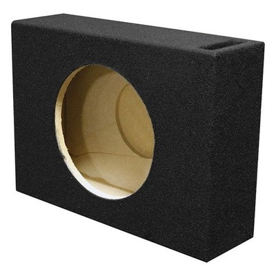 QPower 10 Inch Ported Shallow Slim Mount Truck Subwoofer Box | Black Carpet 10''