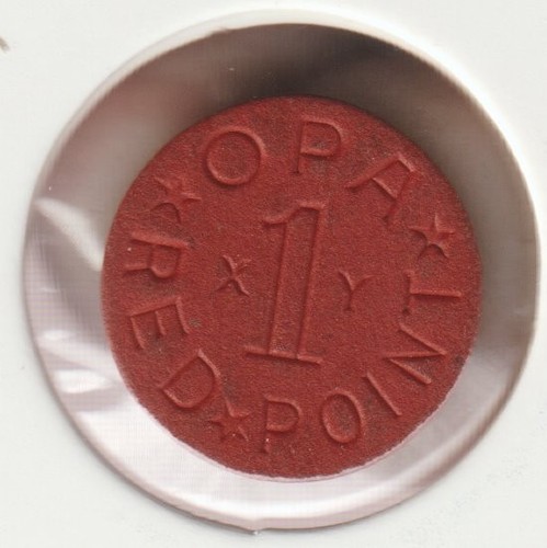 1944 US WWII OPA Red Ration Token XY Collectible WW2 Collection Old War ...