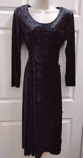 Jamie Brooke Women  s Medium Vintage Long Dress Black Crush Velvet Lace Up Sides