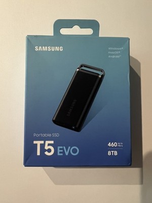 Samsung T5 EVO 8TB USB-C Portable External SSD - Black (MU-PH8T0S