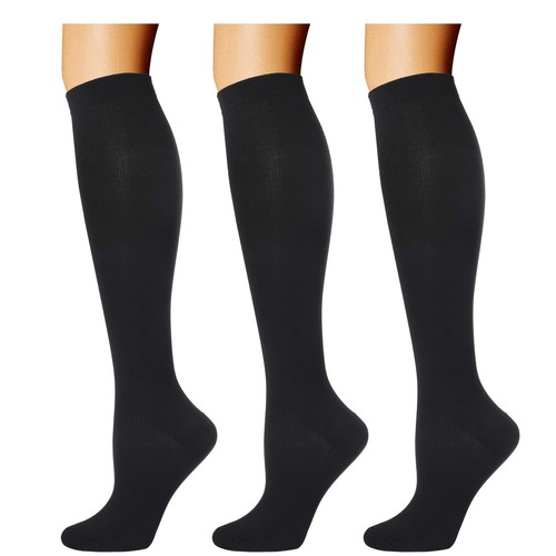 3 Pairs Compression Socks for Women Men 20-30mmhg Knee High Stocking for Spor...