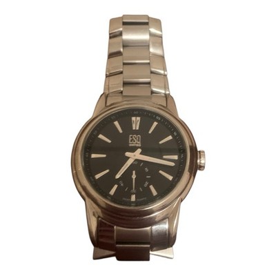ESQ Swiss Stainless Steel Black Face Watch #E5540