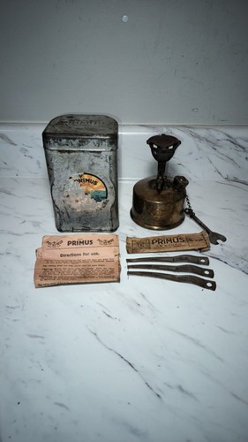 Vintage Primus No. 71 Brass Backpacking Stove w/ Case - Made In Sweden