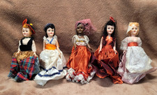 Vtg ARCO Plastic Dolls of the World lot for parts or repair, attic find