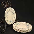 Myott 6 Bread Butter Plates Blue Forget Me Not Flowers M.970 PU Swirl 1959-1976