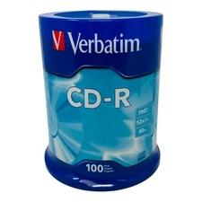 VERBATIM VER94554 CD-R 700MB/80min 52x Spindle Silver 100/PACK FACTORY SEALED 