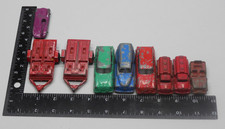 9x Vintage Tootsie Toys Bulk Lot  Motorcycle Trailer, Ford, Jeep, Water Wagon..