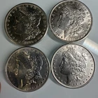 1880 S, 85 O, 2-96 P DOLLARS! 4 Coins! AU/UNC Cleaned/light Scratch Morgans!