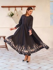 Pakistani Garnet Exclusive 2 Pc Floral Frock Style Not Agha Noor Size XLarge