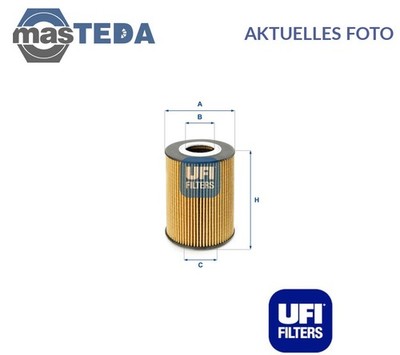 2521000 MOTOR ÖLFILTER UFI FÜR BMW 3,6,5,E90,E92,E93,E61,E63,E64 M3,M5,M,M6
