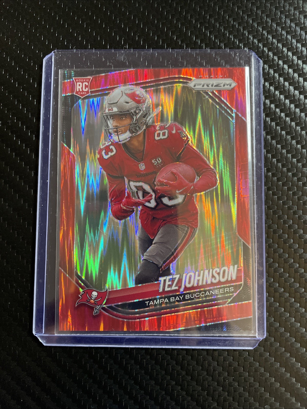 2025 Panini Prizm Tez Johnson #381 Rookie Card Red Flash Color Match