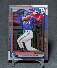 Echedry Vargas Chrome Refractor Rookie 2024 Bowman Draft Card #BDC-142 Rangers