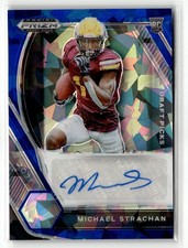Michael Strachan Rookie Auto 2021 Prizm Draft Picks #DPA-MST Blue Ice #/75
