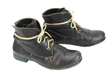 Think!  Damen Schnürstiefel Stiefeletten Leder Gr. 38 braun Wechselfußbett FS233