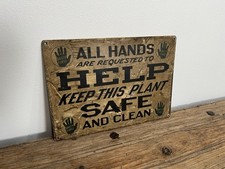 Vintage Factory Safety First Sign Made by Sto...