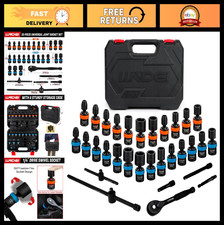 32-piece Swivel Socket Set 14 Drive Wobble Sockets Sae Metric Ratchet Han 32-piece Swivel Socket Set 14 Drive Wobble Sockets Sae Metric Ratchet Han