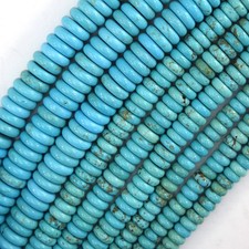 Light Blue Turquoise Rondelle Button Beads 15.5" Strand 6mm 8mm 10mm 12mm
