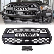 For 2016-2023 Tacoma Front Bumper Grille With Accessories + Garnish Sensor Black