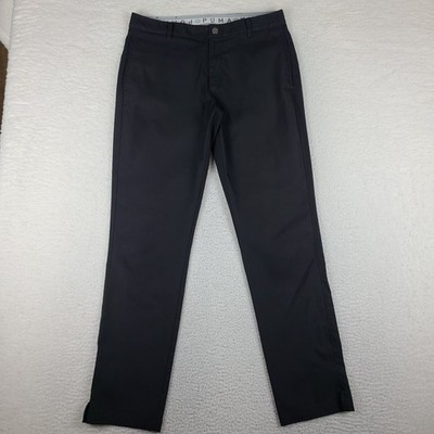 PUMA Pants Mens 34x34 Black Straight Leg Activewear Performance Tech Golf *