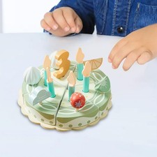 Wooden Birthday Cake Kitchen Toy Pretend Play